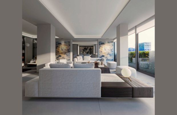 Vivienda minimalista cálida diseñada por A-cero con madera y tonos grises y azules